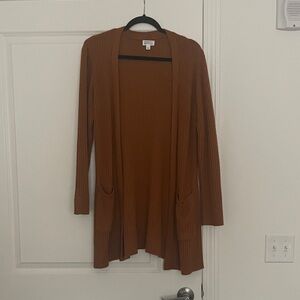 Dark Mustard Open-Front Cardigan